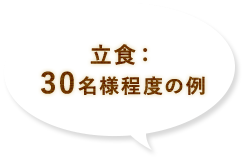 立食： 30名様程度の例